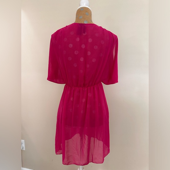 Bisou Bisou Sheer Deep V Neck Draped Sleeves Tunic - Picture 2 of 5